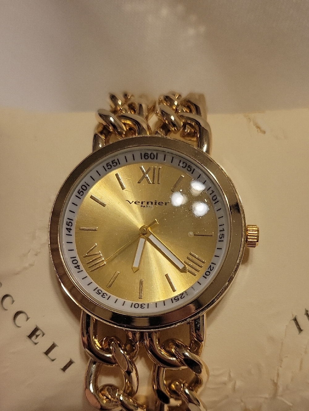 Vernier Gold Chain Link Women's Watch
